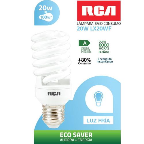 LAMPARA BAJO CONSUMO RCA 20W FRIA