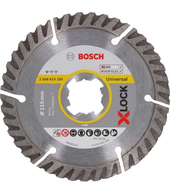 DISCO DIAMANTADO BOSCH 115 MM CONTINUO X-LOCK 2608615165