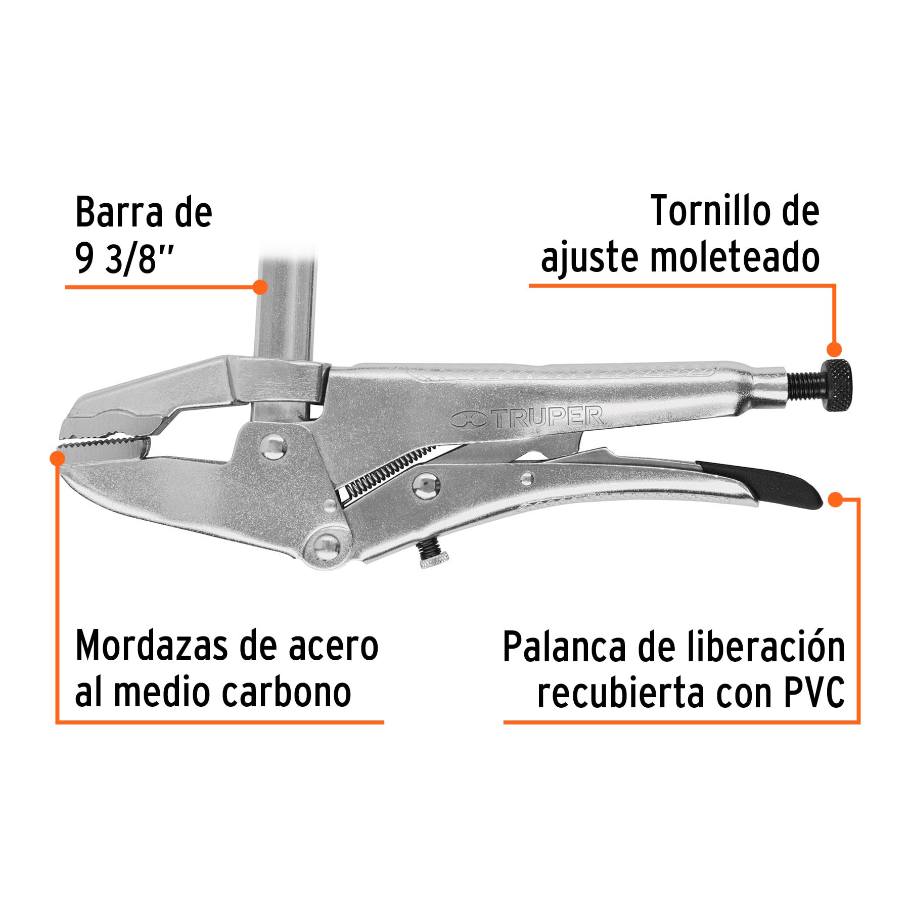 PINZA DE PRESION TRUPER 8" TIPO SARGENTO PPT-S8