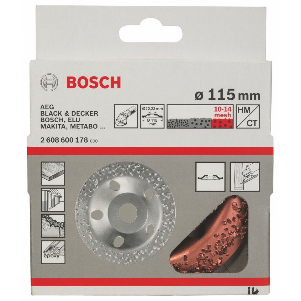 VASO/COPA DE DESBASTE BOSCH 115MM GR 10-14 600178