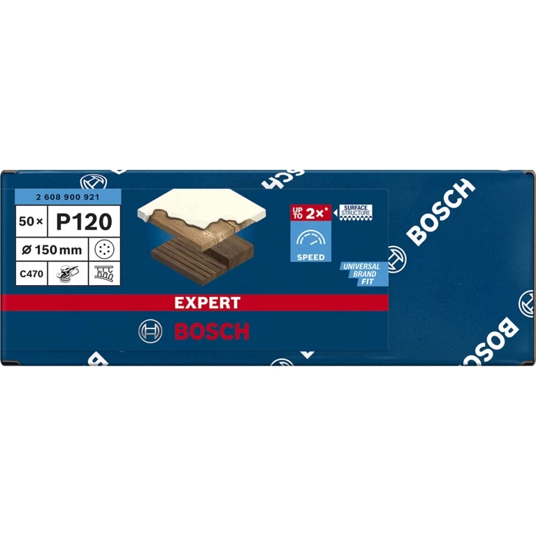 DISCO DE LIJA BOSCH 150MM GR120 X UNIDAD EXPERT 900921