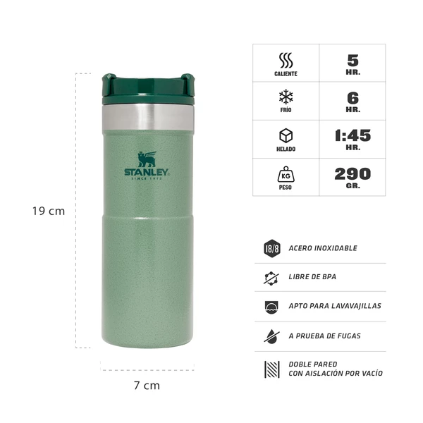 VASO STANLEY CLASSIC NEVERLEAK TRAVEL MUG 354ML VERDE