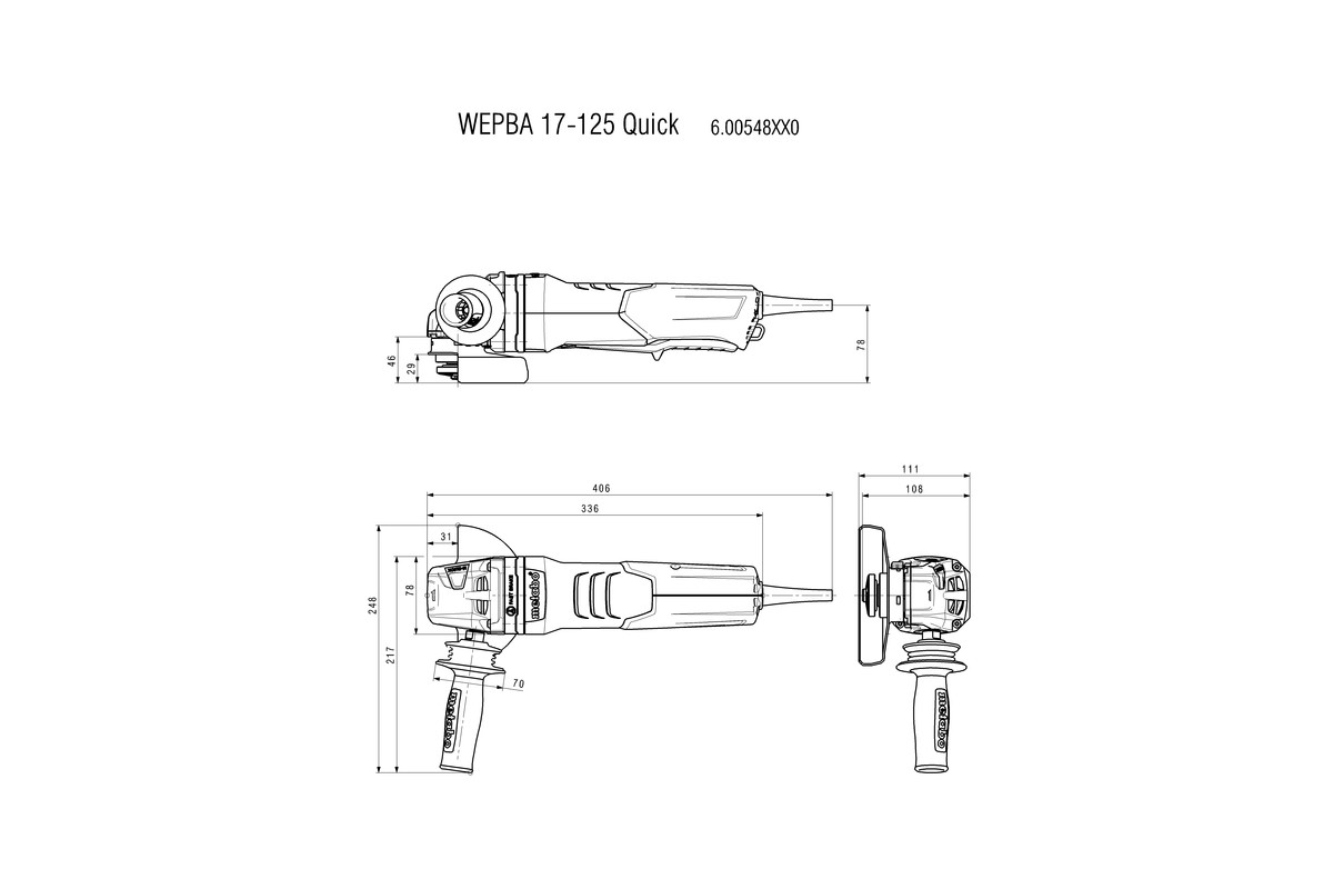 AMOLADORA ANGULAR METABO 5 1700W WEPBA 17-125 QUICK 600548250