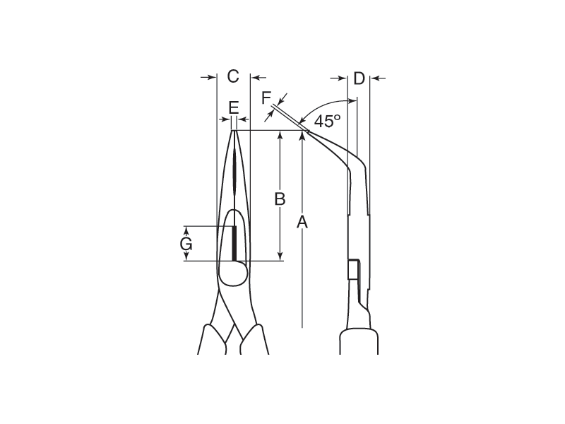 PINZA BAHCO PUNTA CURVA 160 MM 2477G-160A