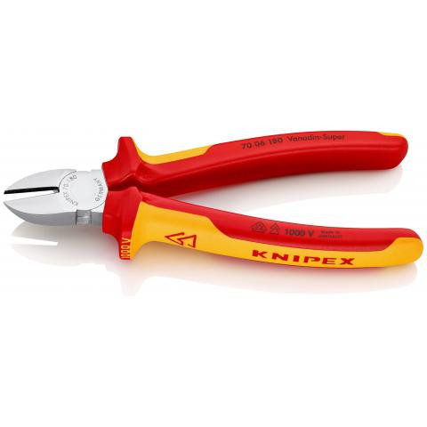 ALICATE KNIPEX 180MM AISLANTE 1000V CORTE OBLICUO 70-06-180