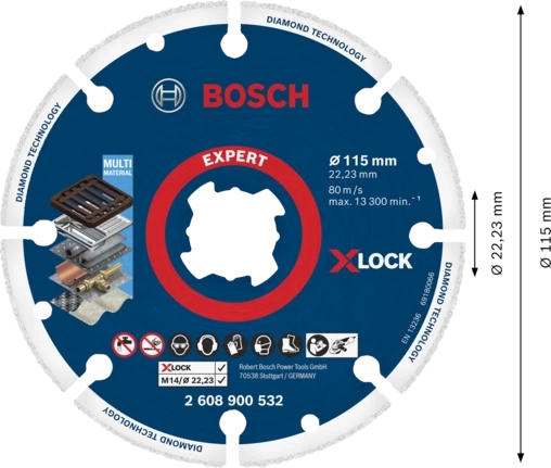 DISCO DIAMANTADO BOSCH 115MM SEGMENTADO X-LOCK 2608900532