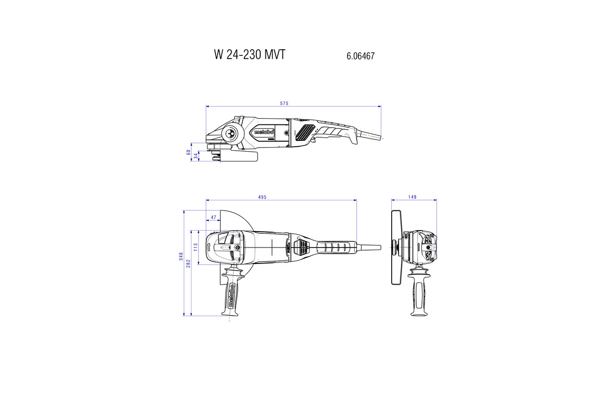 AMOLADORA ANGULAR METABO 9 2400 W 24-230 MVT 606467260