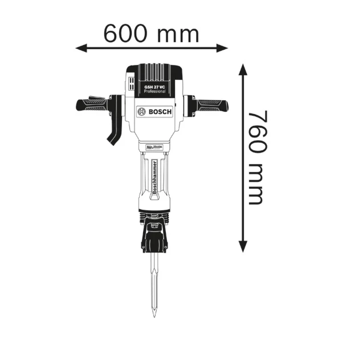 MARTILLO BOSCH GSH-27 VC 30KG ROMPEPAVIMENTO 2000W